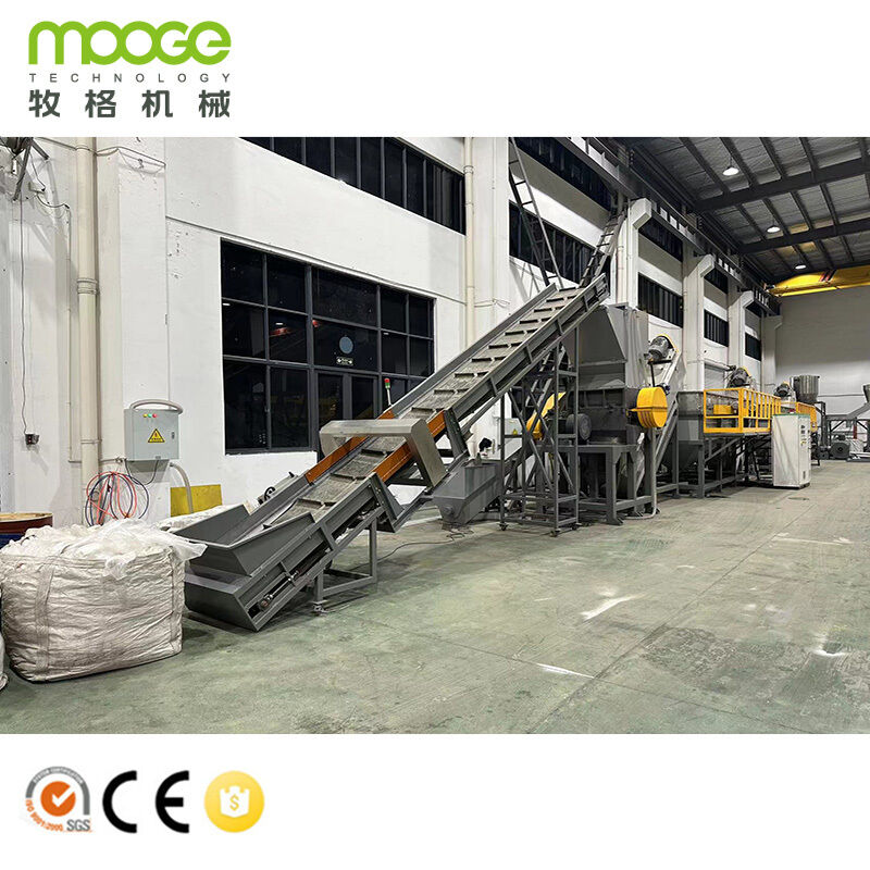 Waste PP Raffia Bag Washing Recycling Line PE Film Plastic Recycling Machine